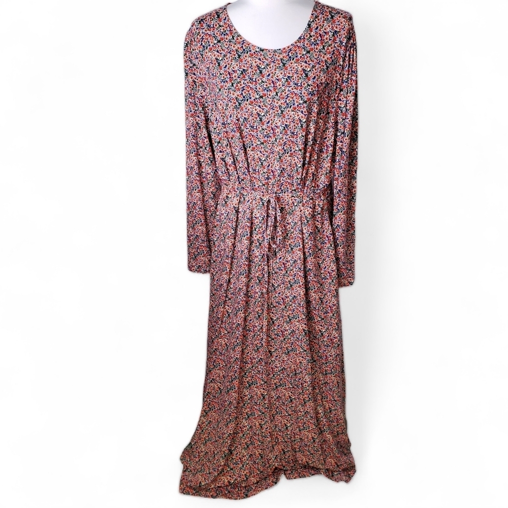 Boden Floral Long Sleeve Dress - Multicolor